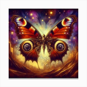 Futurist Butterfly in Surreal Landscape Canvas Print