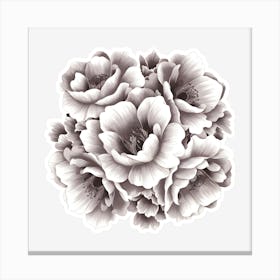 Black And White Flowers Canvas Print