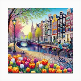 Amsterdam Tulips Canvas Print