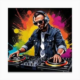 Dj In The Studio Canvas Print