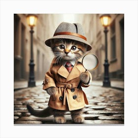 Detective Kitten Canvas Print