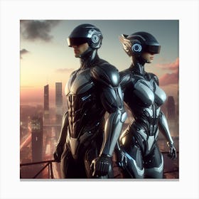 Futuristic Couple 45 Canvas Print