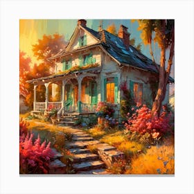 Old House At Sunset Canvas Print