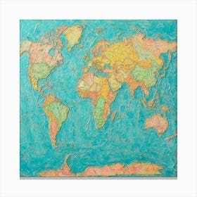 World Map Art 15 Canvas Print