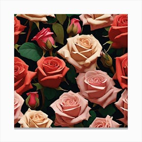 Wallpaper Roses 1 Canvas Print