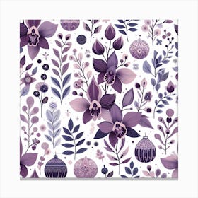 Scandinavian style,Pattern with amethyst Orchid flowers 1 Canvas Print