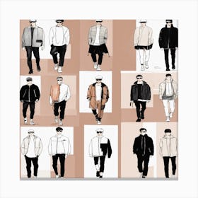 Men'S Fashion Illustration Canvas Print