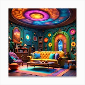 Colorful Living Room Canvas Print