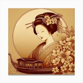 Creative Geisha Illustration 76 Canvas Print