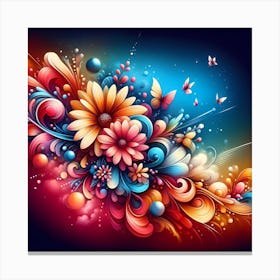 Abstract Flower Painting 2 Canvas Print