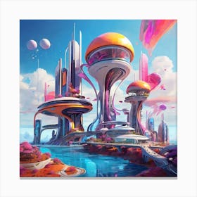 Futuristic City Canvas Print