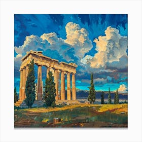 A Temple Of Olympian Zeus In Athens Oil Painting 1720009473 4 Canvas Print