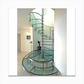 Glass Spiral Staircase Canvas Print