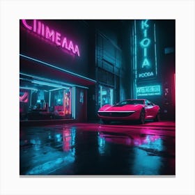 Cool Neon Car Canvas Print