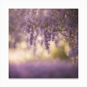 A Blooming Lavender Blossom Tree With Petals Gently Falling In The Breeze 1 Canvas Print