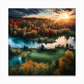 Sunset Over The Lake 1 Canvas Print