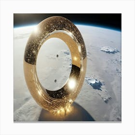 Golden Ring In Space Canvas Print