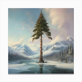 Tree In The Snow Canvas Print