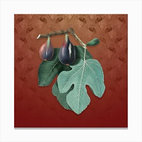 Vintage Fig Botanical on Falu Red Pattern n.2516 Canvas Print