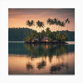 Sunset On The Island Canvas Print