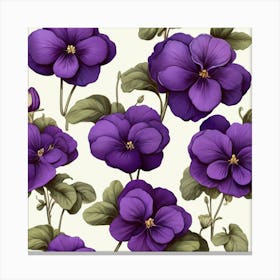 Aesthetic style, Violets flower 1 Canvas Print