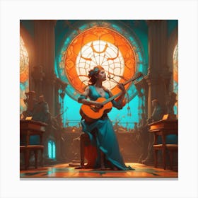 Woman With A Guitar Canvas Print