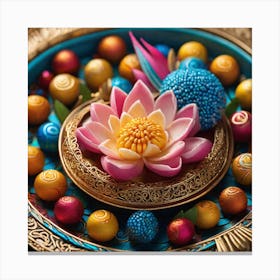Lotus Flower On A Plate Canvas Print