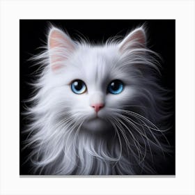 White Cat With Blue Eyes 6 Canvas Print