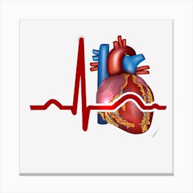 Heartbeat Hearts Medical Canvas Print