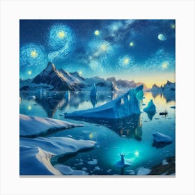 Van Gogh Painted A Starry Night Over An Arctic Iceberg 3 Canvas Print