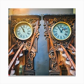 Two Clocks Canvas Print