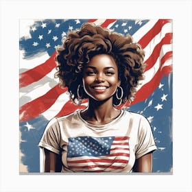 American Girl With Afro 1 Canvas Print