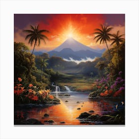 Sunset In The Jungle 1 Canvas Print