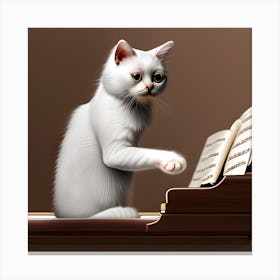 Cat On Piano Canvas Print
