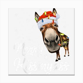 Merry Kissmyass Funny Donkey Lover Sarcastic Merry Christmas Canvas Print