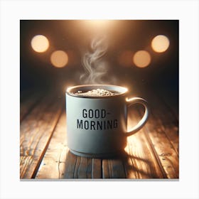 Good Morning coffee mug Canvas Print