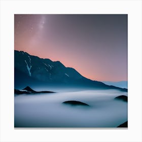 Night Sky With Clouds Canvas Print