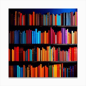 Colorful Bookshelves Canvas Print