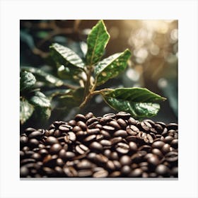 Coffee Beans In A Forest Canvas Print