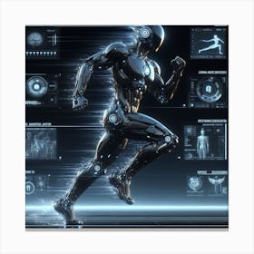 Futuristic Man Running 15 Canvas Print