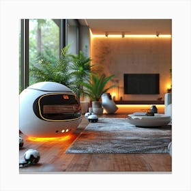 Futuristic Living Room Canvas Print