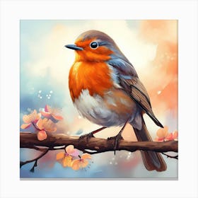 Robin Painting Canvas Print