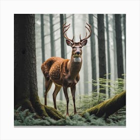 Deer In The Forest 17 Canvas Print