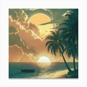 Sunset On The Beach 6 Canvas Print