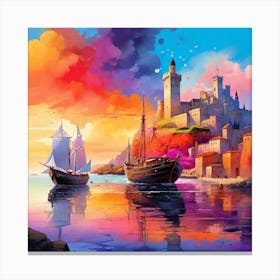 Castle On The Water Canvas Print