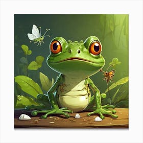 Frog art print Canvas Print