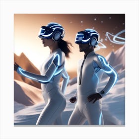 Two People In Virtual Reality Canvas Print