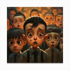 Boy In The Striped Shirt Canvas Print