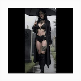 Sexy goth lady Canvas Print