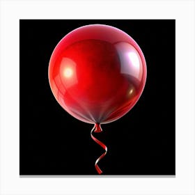 Red Balloon With A Ribbon Canvas Print